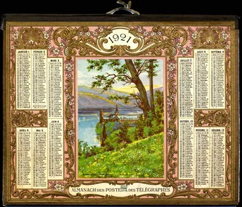 calendrier 1921  ALMANACH DES POSTES ET DES TELEGRAPHES 1920 1979.2.45 Photo