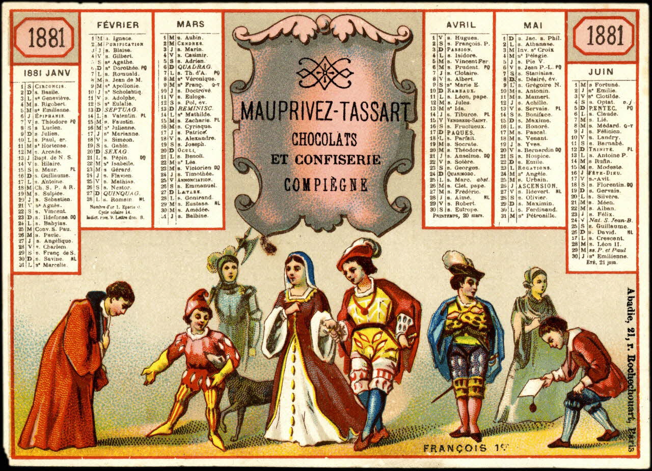 carte réclame chromo Paris 1880-1900 1995.1.1852.1 Photo