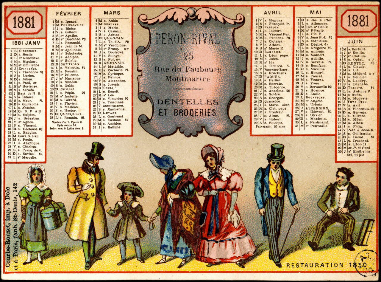 carte réclame chromo Paris 1881 1942.26.237 Photo