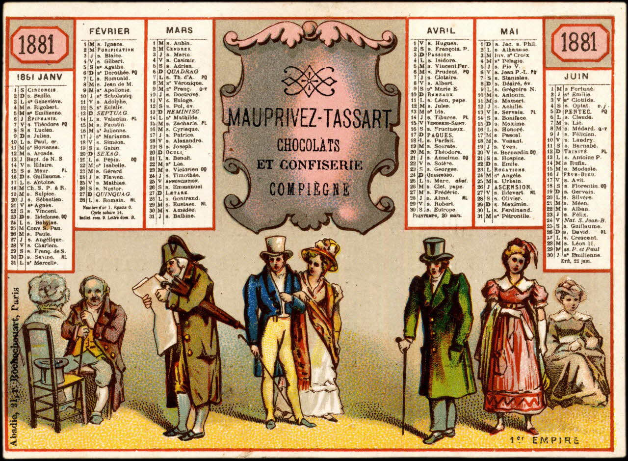 carte réclame chromo Paris 1880-1900 1995.1.1852.2 Photo