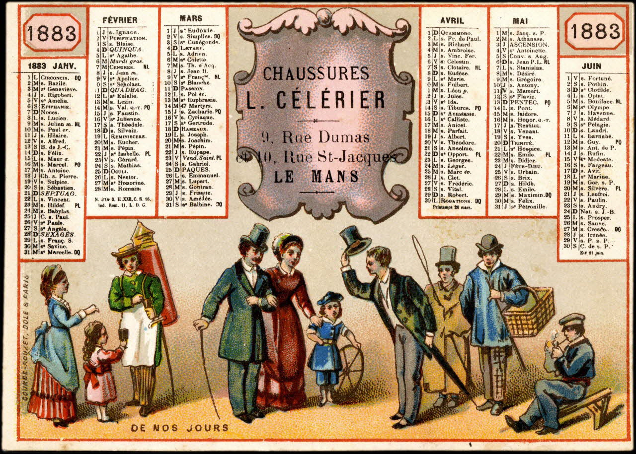 carte réclame chromo Paris 1883 1993.2.556 Photo