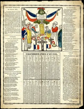 Mégard Jean-Baptiste-Pierre-Sébastien imagerie ancienne CALENDRIER POUR L'AN 1831. Rouen 1830 1951.30.29 Photo