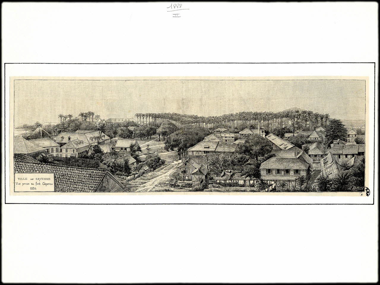 Fournereau L. ; Dochy H. illustration VILLE DE CAYENNE  Vue prise du fort Céperou  1884 Ile-de-France, France 1882-1886 2001.41.85 Photo