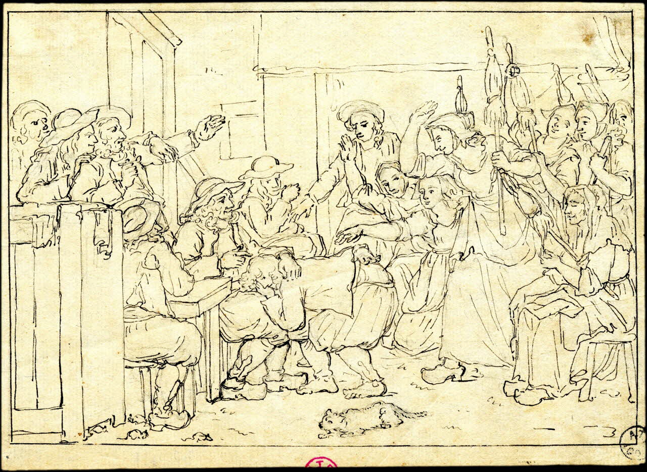 Olivier S. Perrin dessin La veillée, la main chaude Bretagne, France 1802-1812 1938.4.1 Photo