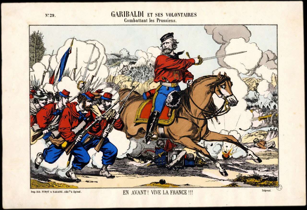 Pinot et Sagaire estampe GARIBALDI ET SES VOLONTAIRES  Combattant les Prussiens. Lorraine, France 1871-1872 1953.86.1157 Photo