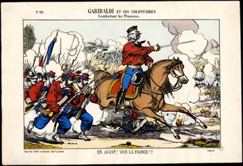 Pinot et Sagaire estampe GARIBALDI ET SES VOLONTAIRES  Combattant les Prussiens. Lorraine, France 1871-1872 1953.86.1157 Photo