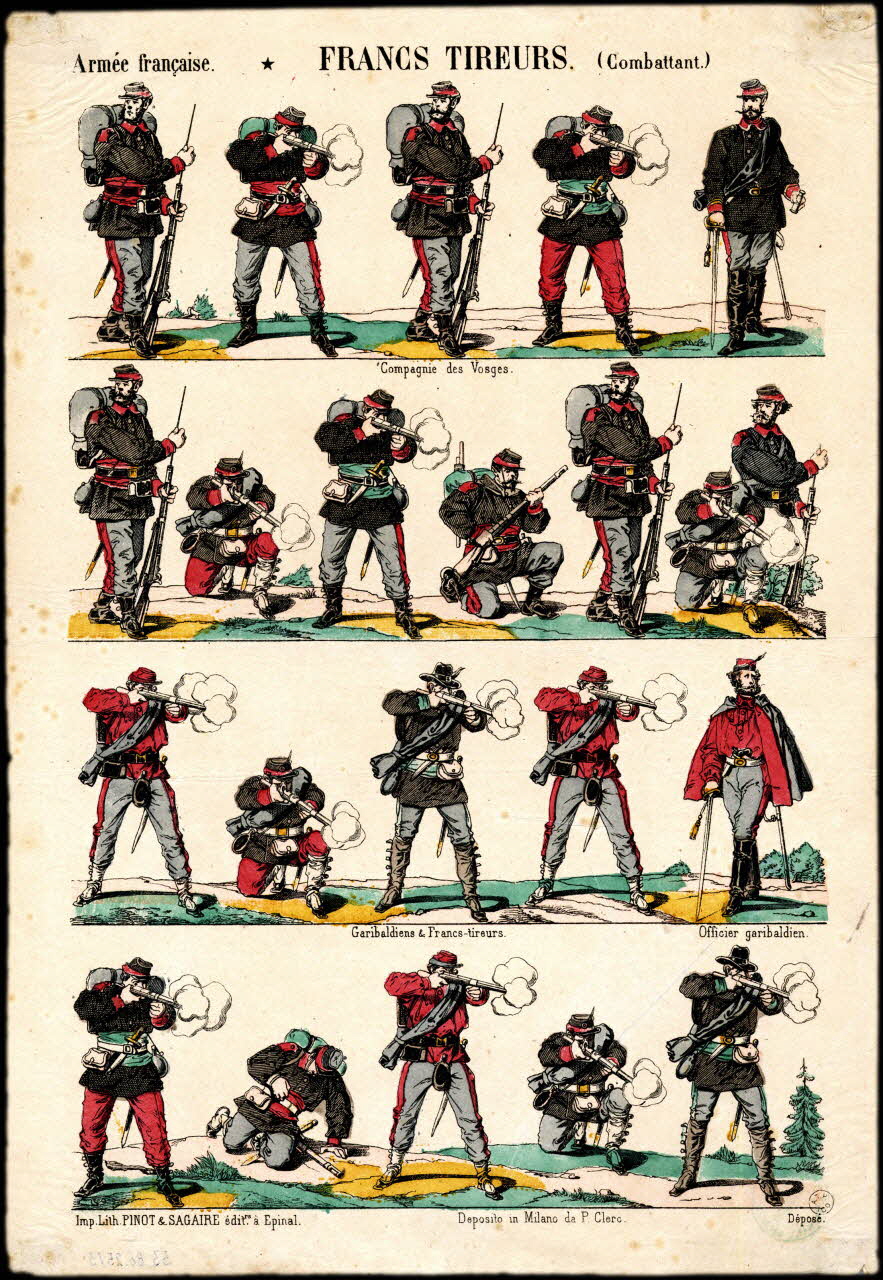 Pinot et Sagaire à registres (4) Armée française. FRANCS-TIREURS. (Combattant.) Lorraine, France 1860-1872 1953.86.2573 Photo