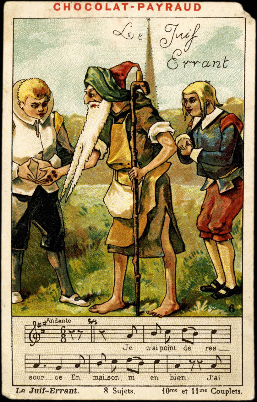 carte réclame Le Juif-Errant explique son manque d'argent 1998.77.78.4 Photo