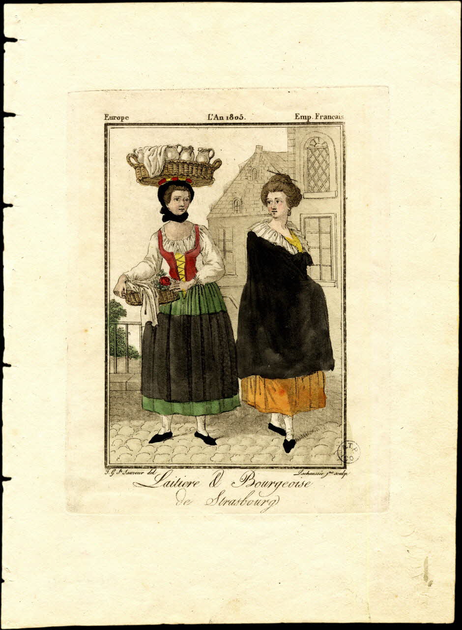 Lachaussée Jeune illustration Laitière & Bourgeoise  de Strasbourg 1805-1815 1944.2.97 Photo