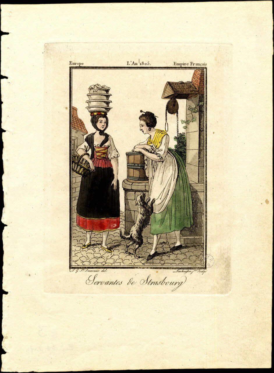 Lachaussée Jeune ; Jacques Grasset de Saint-Sauveur illustration Servantes de Strasbourg 1805-1815 1944.2.96 Photo