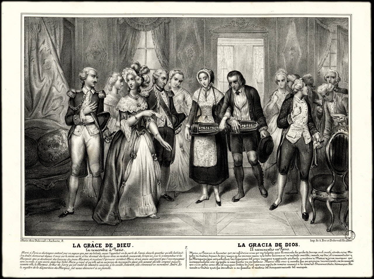 estampe LA GRACE DE DIEU.  La rencontre à Paris. 1957.175.141 Photo