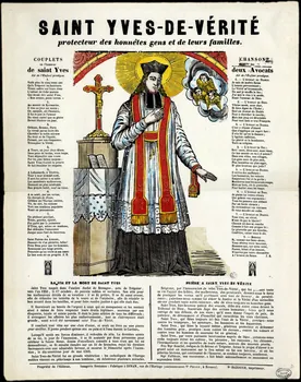 Bazouge veuve estampe Saint Yves-de-Vérité protecteur des honnêtes gens et de leurs familles Bretagne, France 1892 1950.39.382 Photo