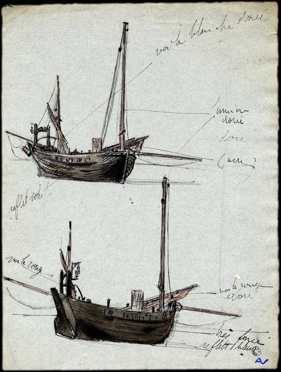 Nivard André dessin Bateau de pêche de Berck-sur-Mer 1837 1966.38.2 Photo