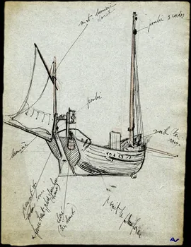 Nivard André dessin Bateau de pêche de Berck-sur-Mer 1836 1966.38.3  Photo