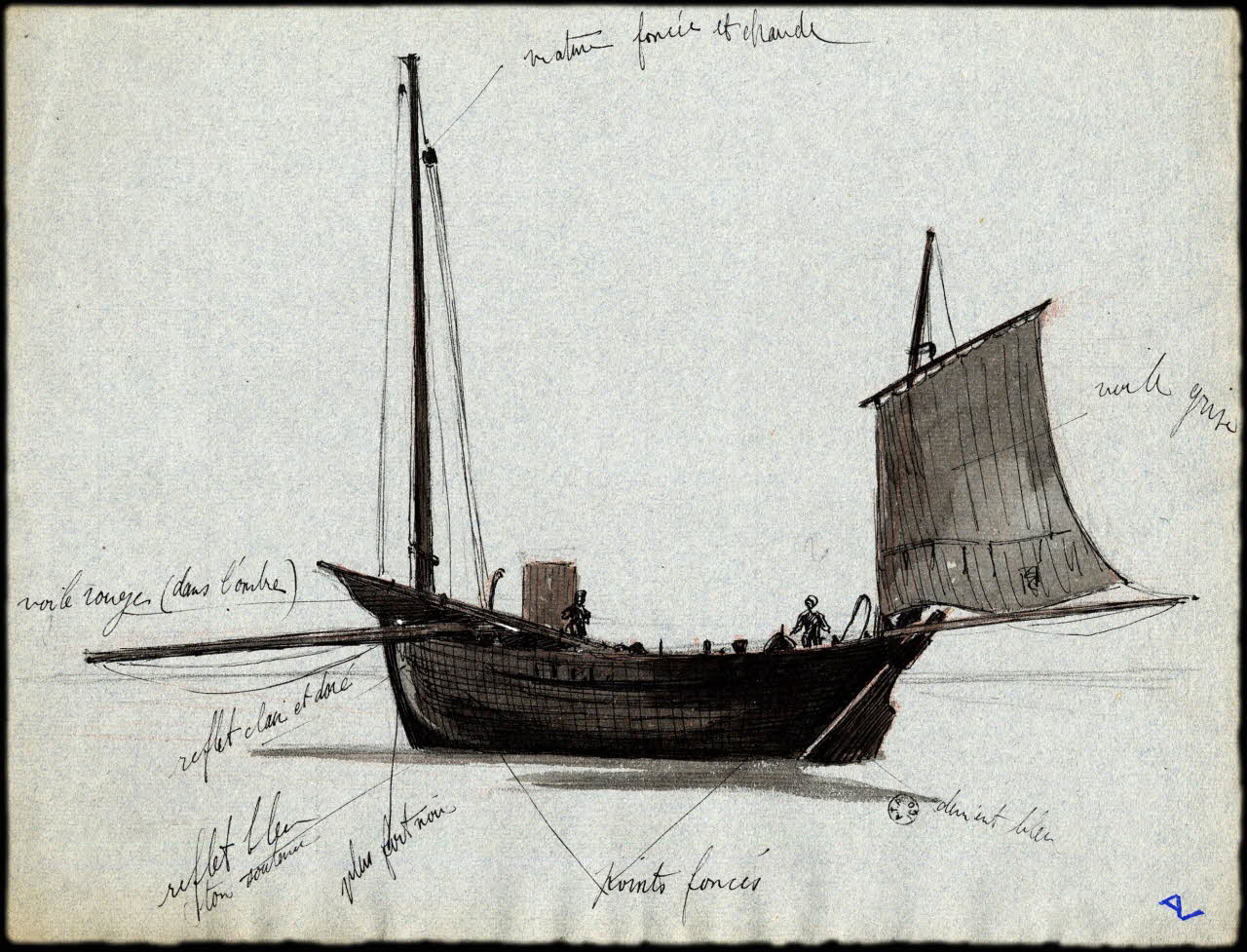 Nivard André dessin Bateau de pêche de Berck-sur-Mer 1838 1966.38.4 Photo