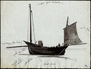 Nivard André dessin Bateau de pêche de Berck-sur-Mer 1838 1966.38.4  Photo