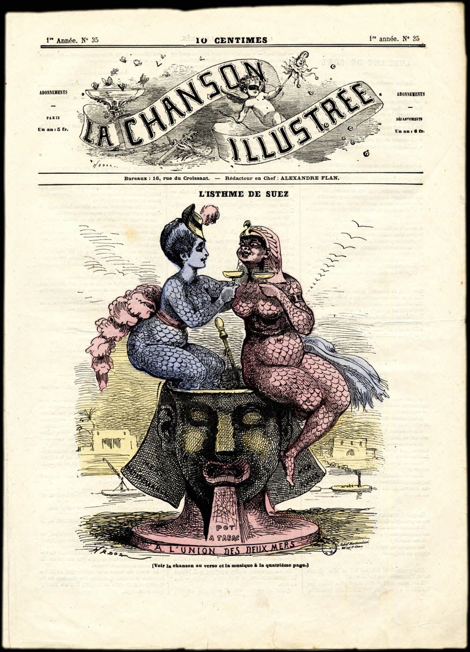 Vallée estampe LA CHANSON  ILLUSTREE  L'ISTHME DE SUEZ Ile-de-France, France 1869 1950.39.1437 Photo
