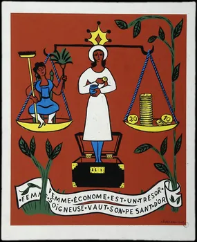 Rémy Hétreau dessin FEMME ECONOME EST UN TRESOR  FEMME SOIGNEUSE VAUT SON PESANT D'OR 1943 1943.8.1  Photo