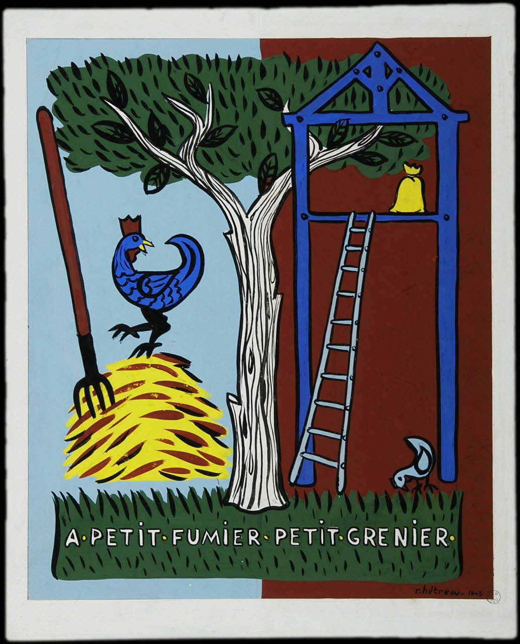 Rémy Hétreau dessin A PETIT FUMIER PETIT GRENIER 1943 1943.8.2 Photo