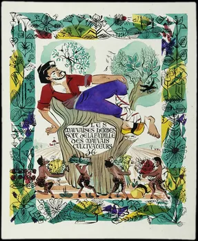 Pierre Descouleurs dessin Illustration de proverbe 1943 1943.11.1  Photo