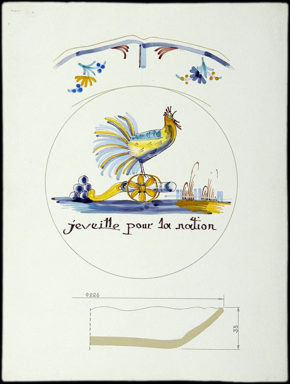 Jacques Pasquet ; Dobignard Guy dessin Assiette patriotique 1943 1985.51.25 Photo