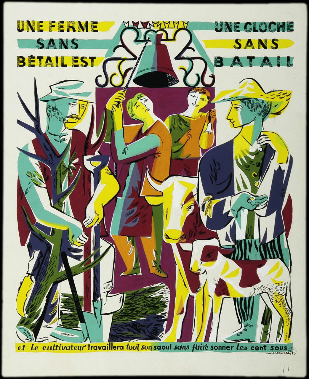 Dobignard Guy dessin UNE FERME  SANS  BETAIL EST  UNE CLOCHE  SANS  BATAIL 1943 1943.9.1 Photo