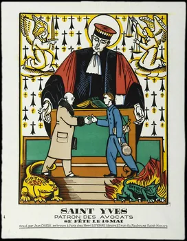 estampe SAINT YVES  PATRON DES AVOCATS  SE FÊTE LE 19 MAI 1942.6.2 Photo