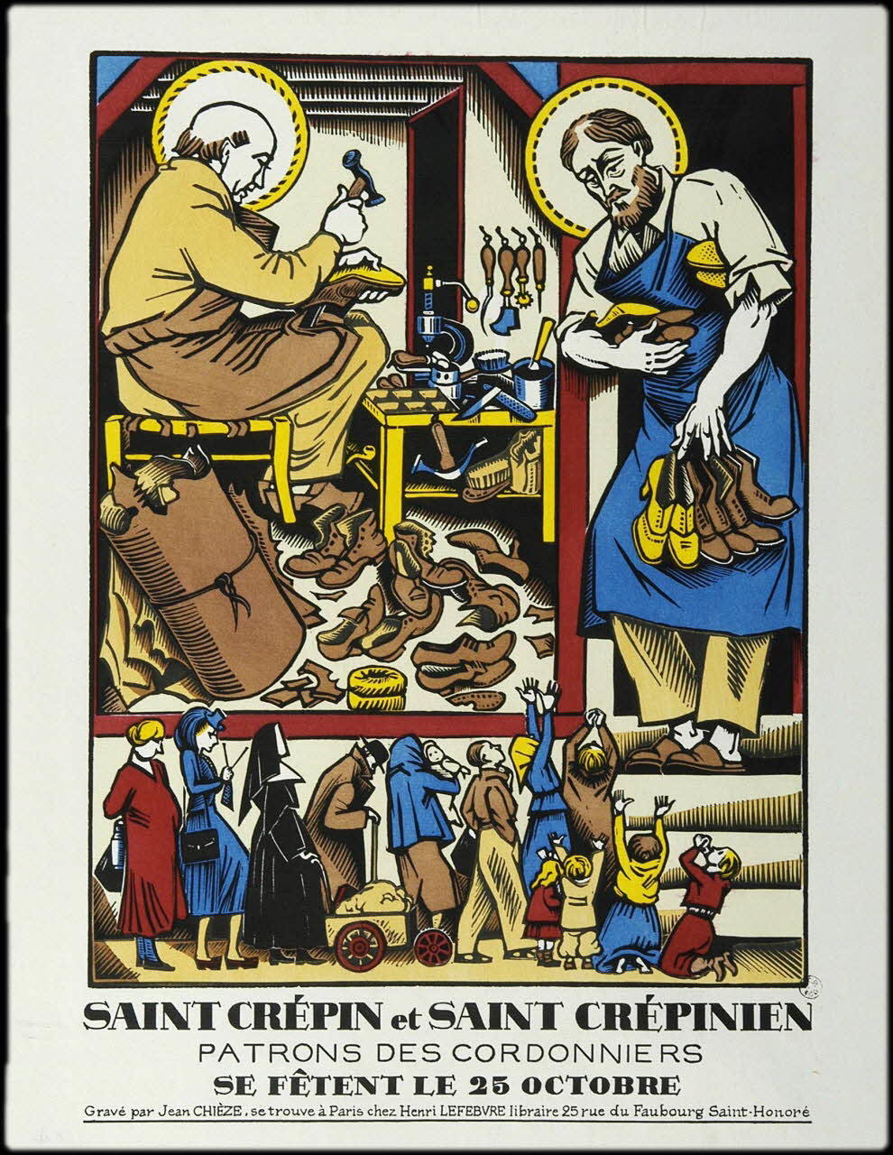 estampe SAINT CREPIN et SAINT CREPINIEN  PATRONS DES CORDONNIERS  SE FÊTENT LE 25 OCTOBRE 1942.6.9 Photo