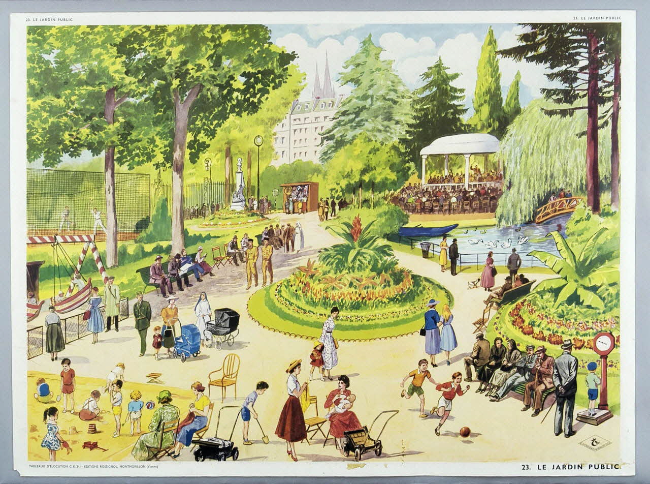 Editions Rossignol estampe 23. LE JARDIN PUBLIC 1950-1970 2007.51.3.1 Photo