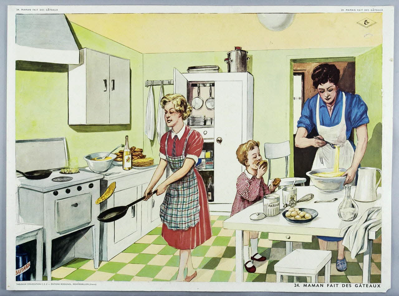 Editions Rossignol estampe 24. MAMAN FAIT DES GATEAUX 1950-1970 2007.51.3.2 Photo