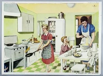 Editions Rossignol estampe 24. MAMAN FAIT DES GATEAUX 1950-1970 2007.51.3.2 Photo