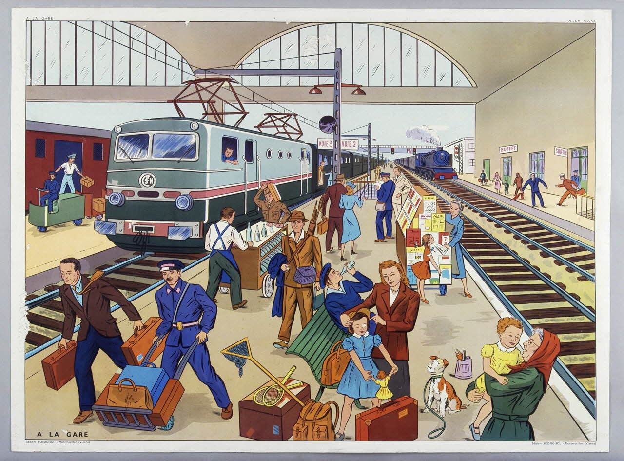 Editions Rossignol estampe A LA GARE 1950-1970 2007.51.5.2 Photo