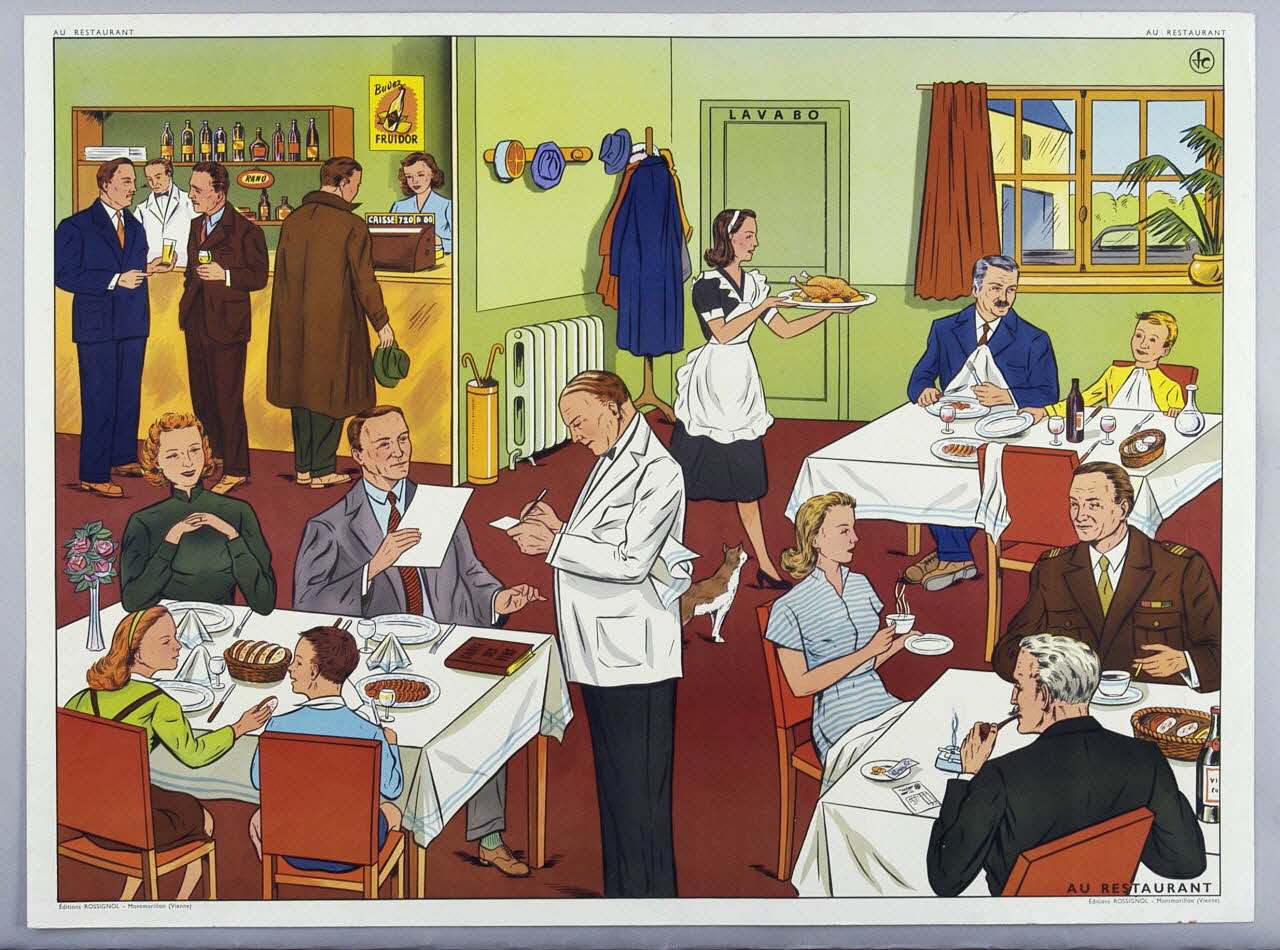 Editions Rossignol estampe AU RESTAURANT 1950-1970 2007.51.7.1 Photo