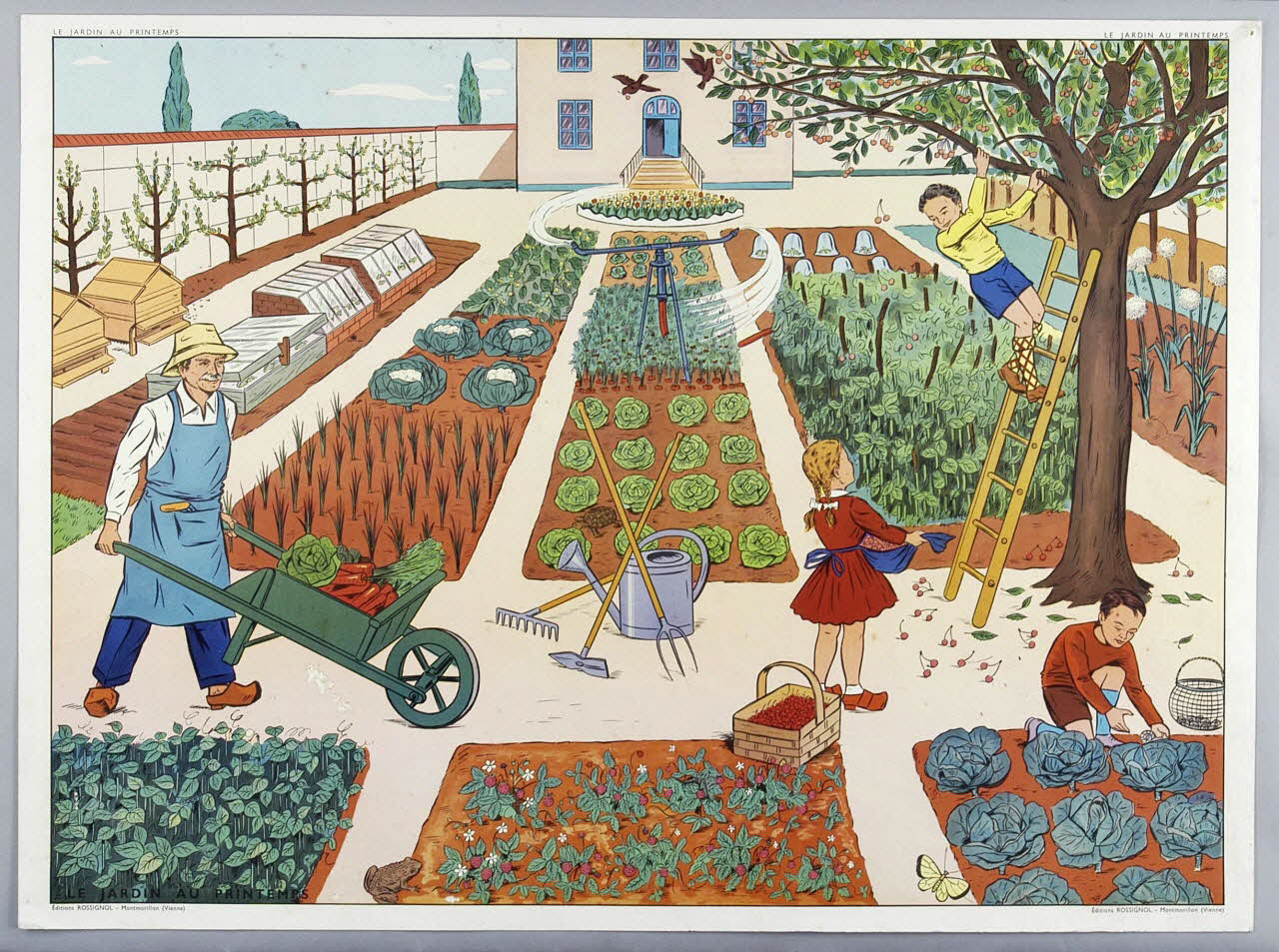 Editions Rossignol estampe LE JARDIN AU PRINTEMPS 1950-1970 2007.51.8.1 Photo