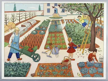 Editions Rossignol estampe LE JARDIN AU PRINTEMPS 1950-1970 2007.51.8.1  Photo