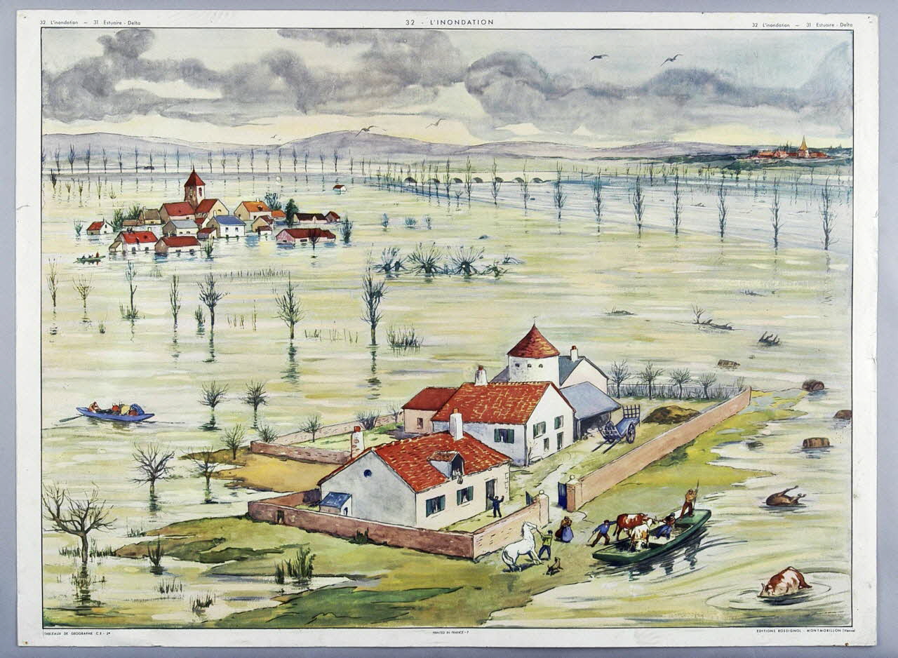 Editions Rossignol estampe 32. L'INONDATION 1950-1970 2007.51.9.2 Photo