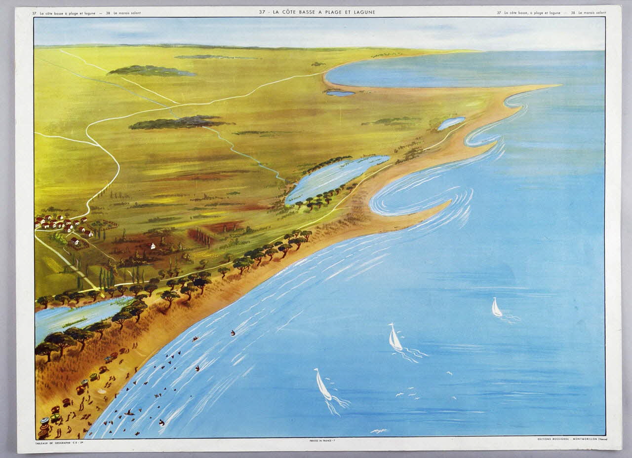 Editions Rossignol estampe 37 - LA CÔTE BASSE A PLAGE ET LAGUNE 1950-1970 2007.51.11.1 Photo