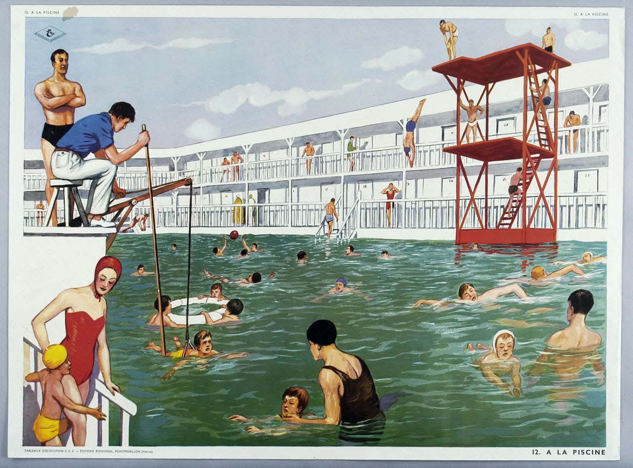 Editions Rossignol estampe 12. A LA PISCINE 1950-1970 2007.52.1.2 Photo