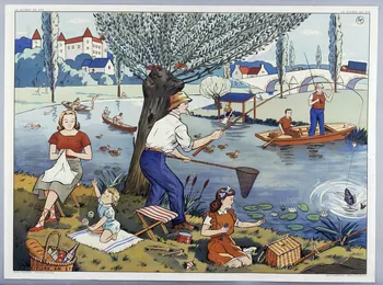 Editions Rossignol estampe LA RIVIERE EN ETE 1950-1970 2007.52.6.2 Photo
