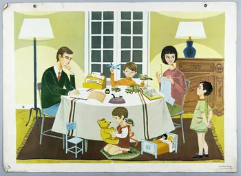 Fernand Nathan estampe Les occupations à la maison France 1966 2007.52.9.1 Photo