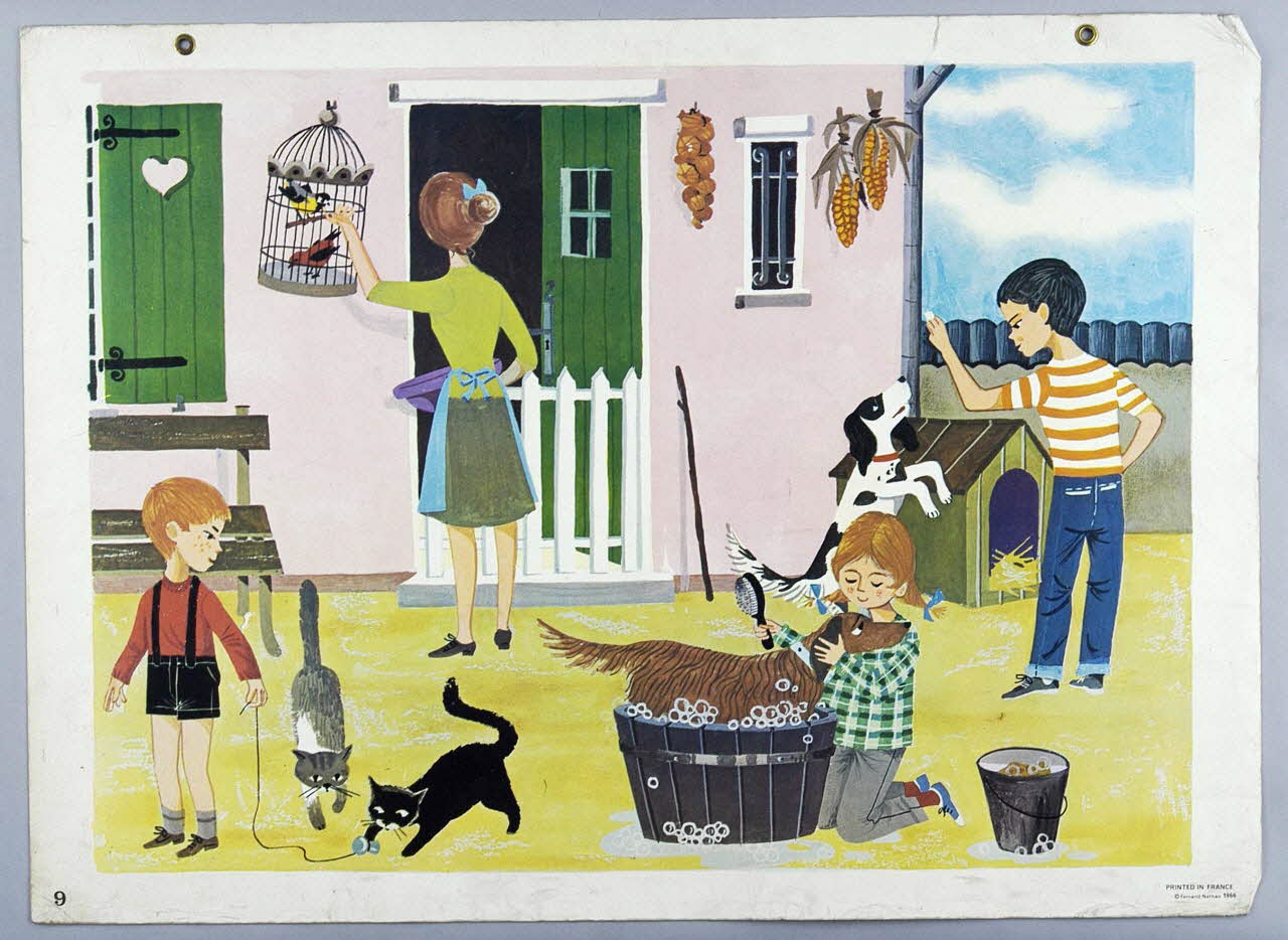 Fernand Nathan estampe Les jeux avec les animaux 1966 2007.52.9.2 Photo