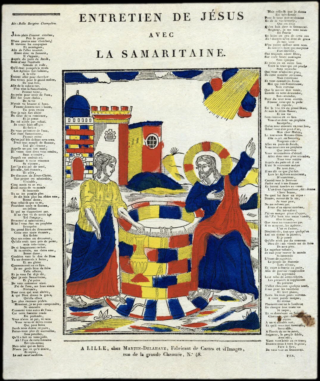 Henri Alexandre Joseph Martin-Delahaye estampe ENTRETIEN DE JESUS  AVEC  LA SAMARITAINE. Lille 1805-1815 2008.11.14 Photo