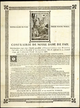 Crame Charles Maurice veuve estampe CONFRAIRIE DE NOTRE DAME DE PAIX 1749-1763 2008.11.2  Photo