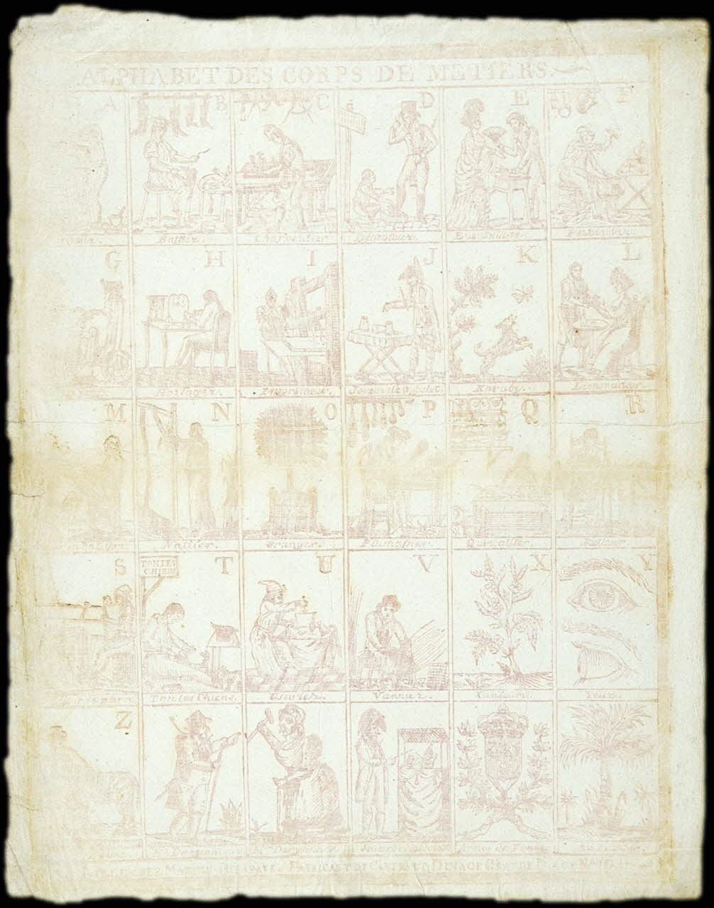 Henri Alexandre Joseph Martin-Delahaye estampe ALPHABET DES CORPS DE METIERS. Lille 1810-1826 2008.11.28 Photo