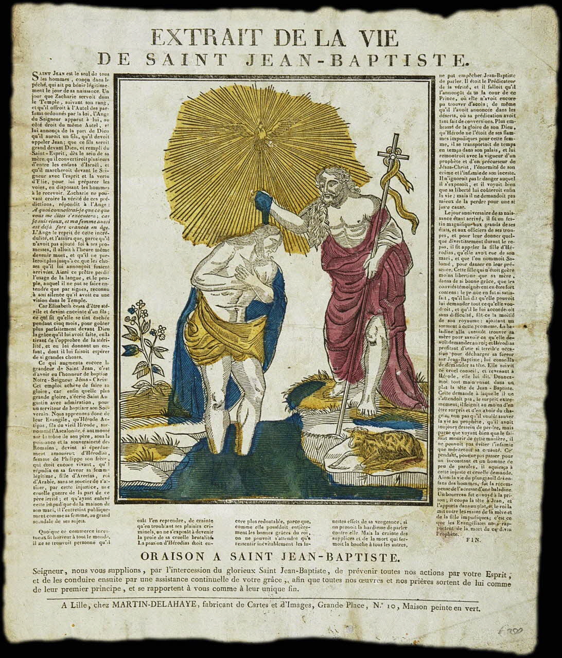 Henri Alexandre Joseph Martin-Delahaye ; Pierre Mignard estampe EXTRAIT DE LA VIE  DE SAINT JEAN-BAPTISTE. Nord-Pas-de-Calais, France 1810-1826 2008.11.22 Photo
