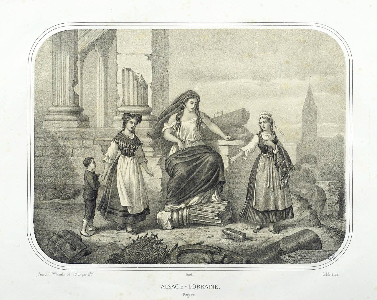 estampe ALSACE-LORRAINE  Regrets. 1950.39.1252 Photo
