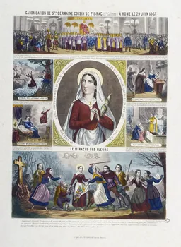 estampe CANONISATION DE STE. GERMAINE COUSIN DE PIBRAC (Hte.Garonne) A ROME LE 29 JUIN 1867. Lyon 1867 1950.39.349 Photo
