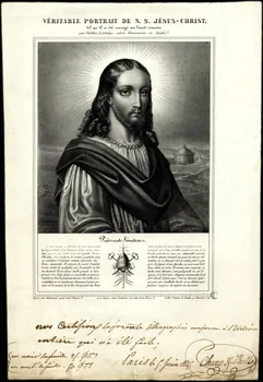 estampe VERITABLE PORTRAIT DE N. S. JESUS-CHRIST.  tel qu'il a été envoyé au Sénat romain  par Publius Lentulus, alors Gouverneur en Judée 1951.16.102 Photo