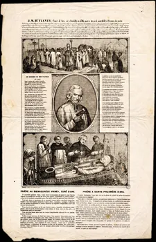 estampe J.M.Bte VIANEY, Curé d'Ars, né à Dardilly en 1786, mort à Ars ce 4 août 1859 à 2 heures du matin 1951.16.92 Photo