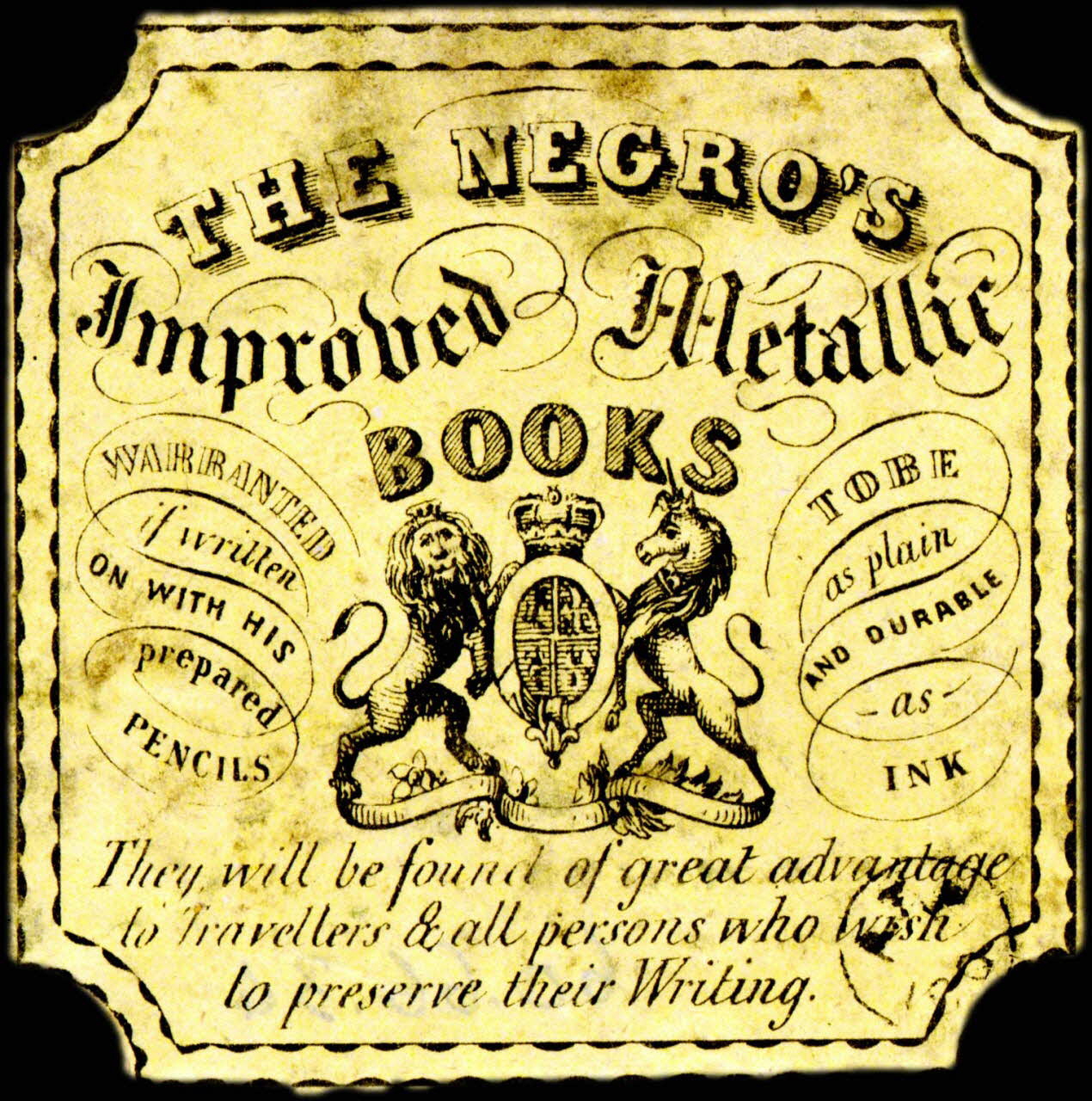 étiquette THE NEGRO'S  Improved Metallic  BOOKS 1960.66.34 Photo